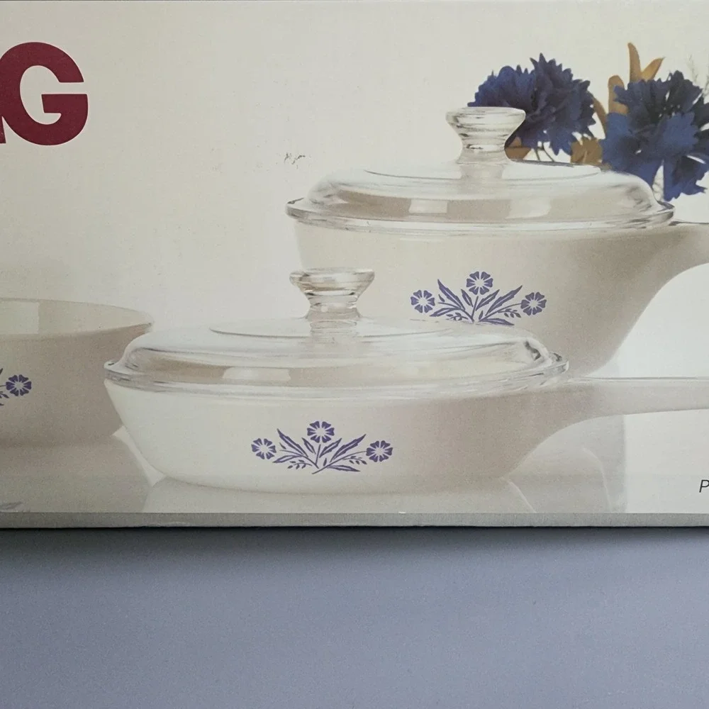 Corning Ware 1985 Sealed Box 5‎ Piece Menu-Ette Set in Blue Cornflower P-101-COT